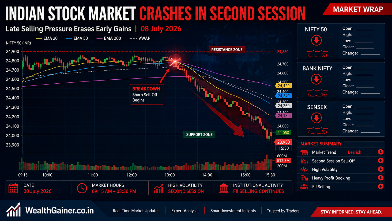NIFTY 50 Intraday Chart 08 July 2026